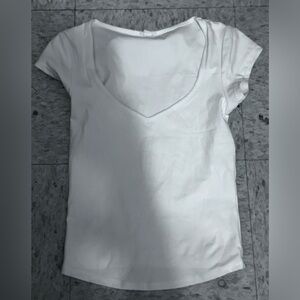 Garage Classic White V-Neck Women's Top